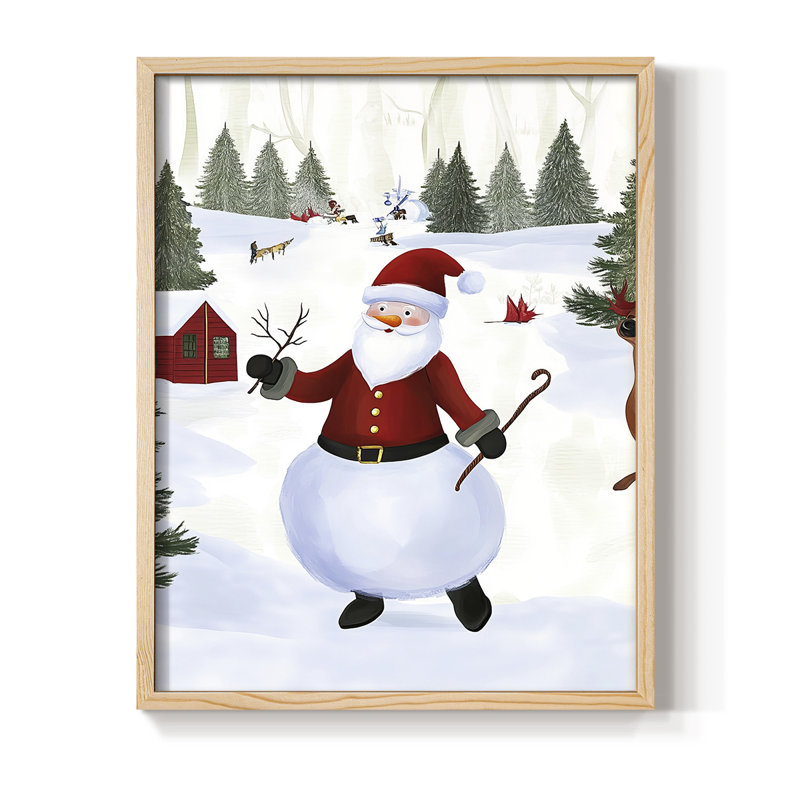 «Christmas Holiday Art», reproduction encadrée CC XXVI - bois massif, Naturel, H 11 po x l 9 po