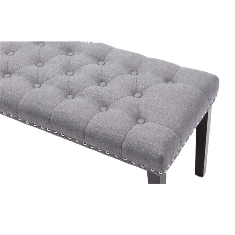 Banc en tissu capitonné Cabara (gris), gris