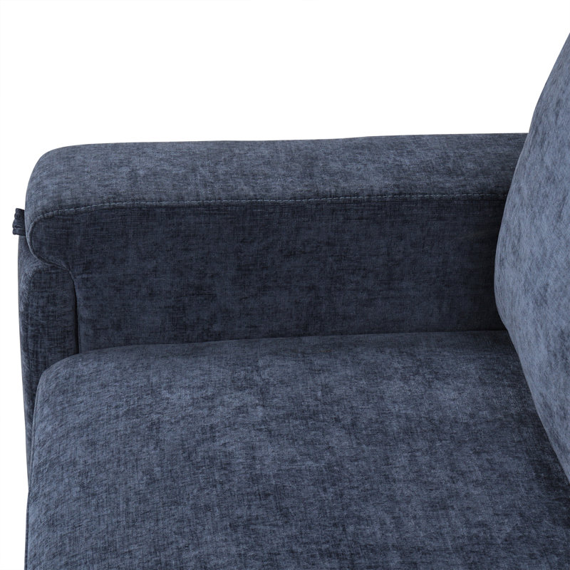 U_STYLE Canapé modulaire rembourré en L avec espace de rangement, Polyester bleu