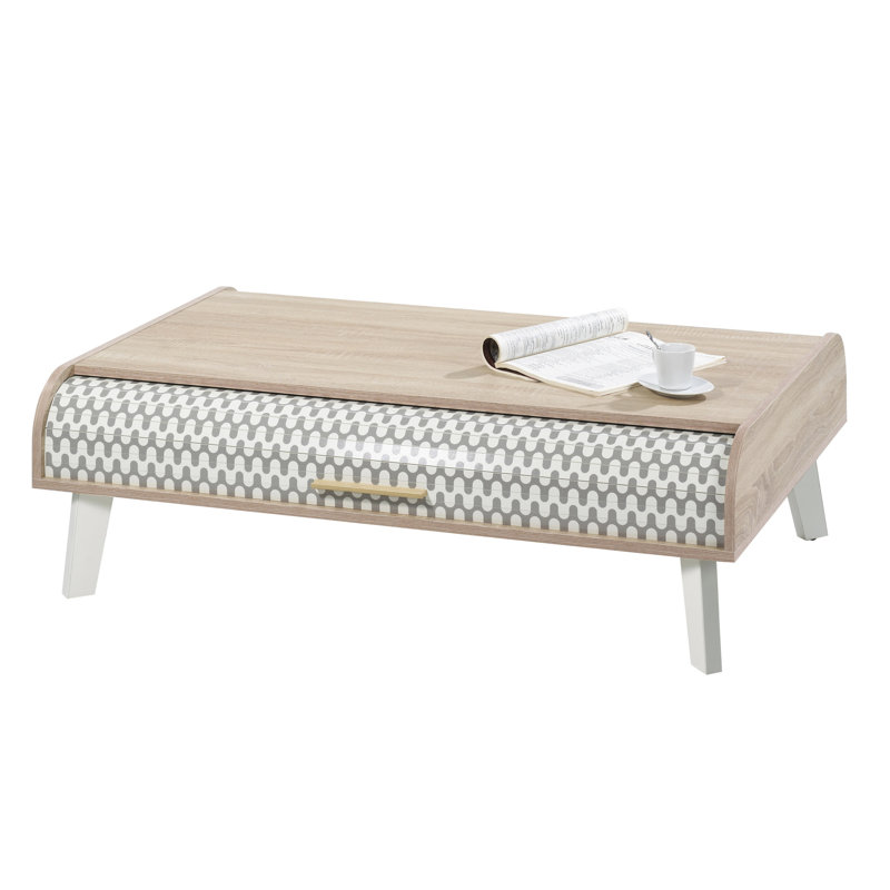 Caruso Four Leg Coffee Table with Storage, White