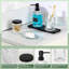 Ensemble d'accessoires de salle de bain, 5 pièces d'accessoires de salle de bain en verre transparent avec distributeur de savon, porte-brosse à dents, support Cotton Swab, porte-savon, plateau en céramique, meuble-lavabo de comptoir