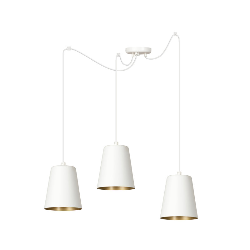 Pasley 3 - Light Cluster Pendant, White/Gold