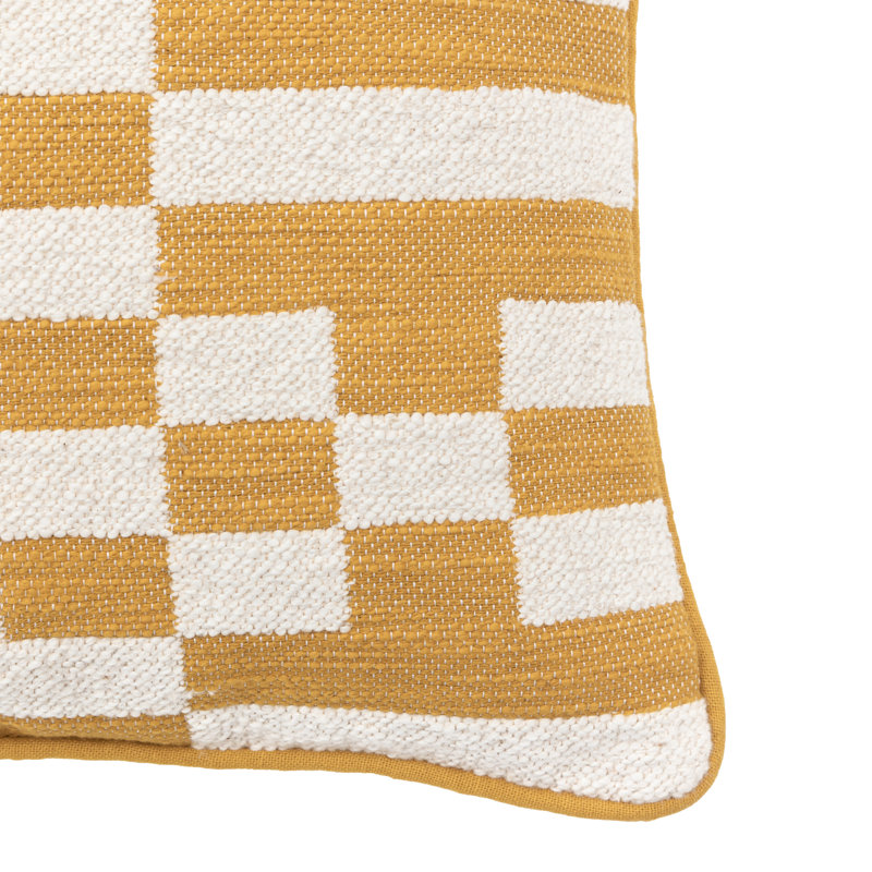 Geometric Square Cushion, Yellow
