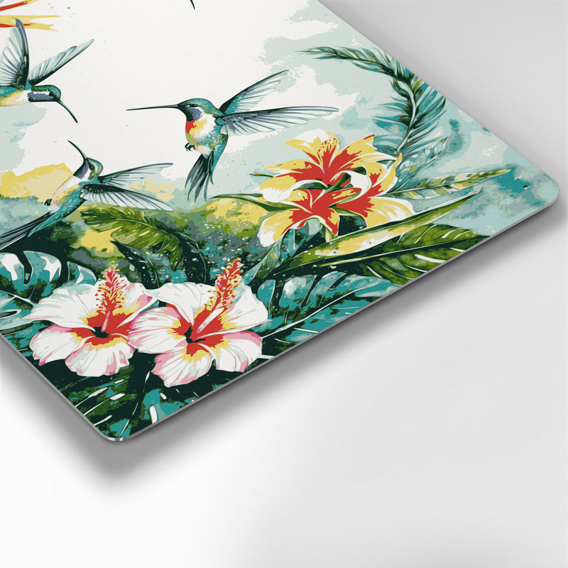 Colibri hawaïen, art mural en métal beige, H 8 po x l 10 po