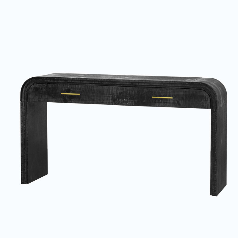 Modern Console Table,Entryway table,Hoyer table with Two Top Drawers, Antique Black
