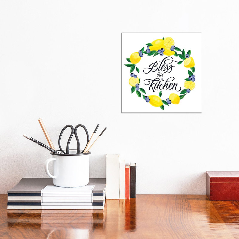 Lemon Blueberry Kitchen Sign I by Noonday Design - Wrapped Canvas Painting, 30.48 cm H x 30.48 cm W