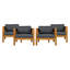 Ensemble de 4 chaises longues de patio-1019414153