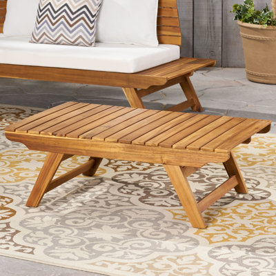 Table basse d'extérieur avec plateau en bois - couleur, L 36,67 po x P 23,54 po H 12,57 po, lattes ouvertes 37 24 12,5 po, conception classique