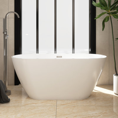 55.13'' x 28.38'' Soaking Acrylic Bathtub