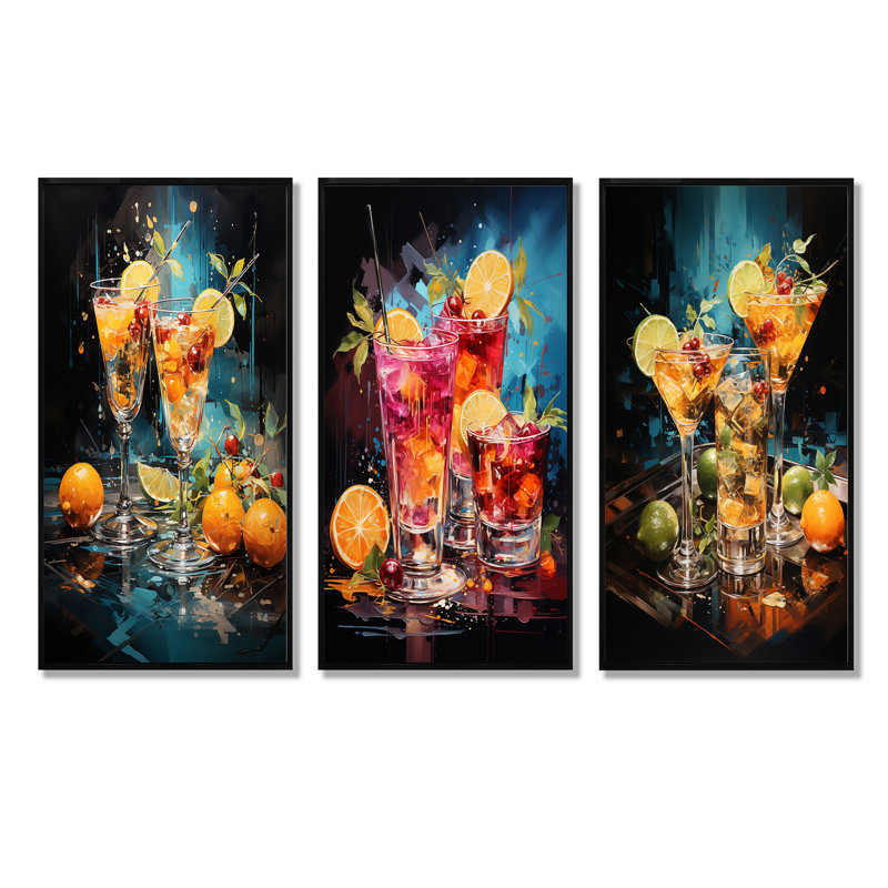 Artful Mixology Cocktail Melody, H 28 po x l 36 po, Cadre flottant noir