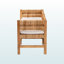 Banc d'appoint tissé à la main Elron en brun naturel Elron