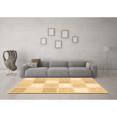 Tapis contemporains brun lavable à la machine 2569