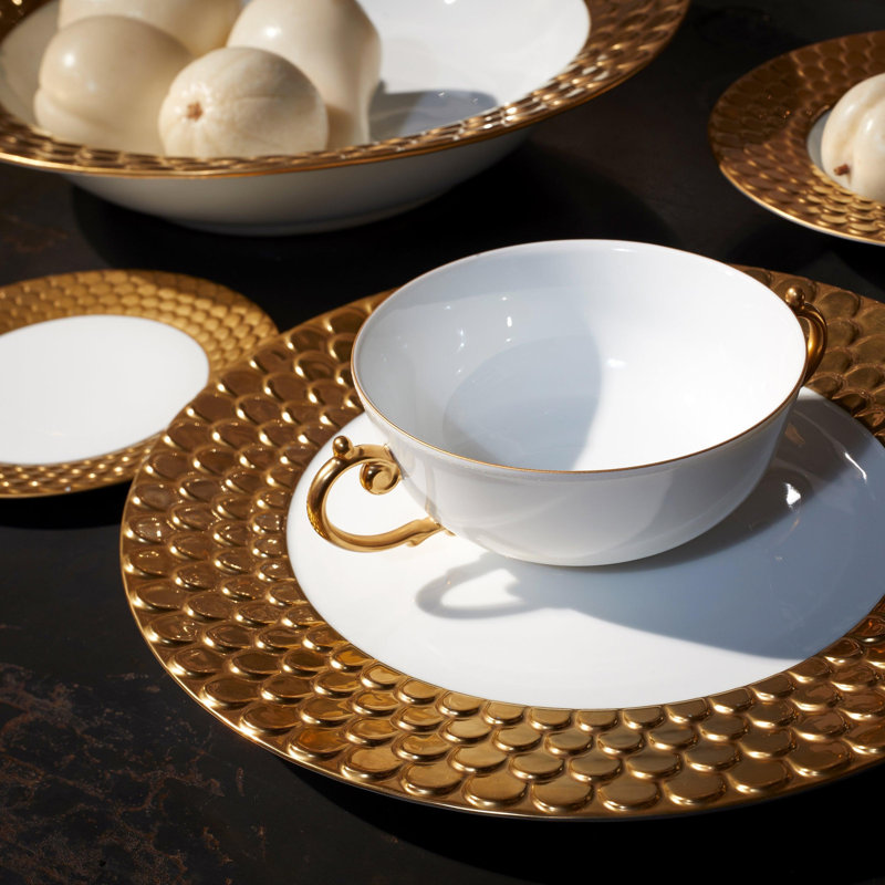 Aegean 24Kt Gold Soup Bowl W/2 Handles