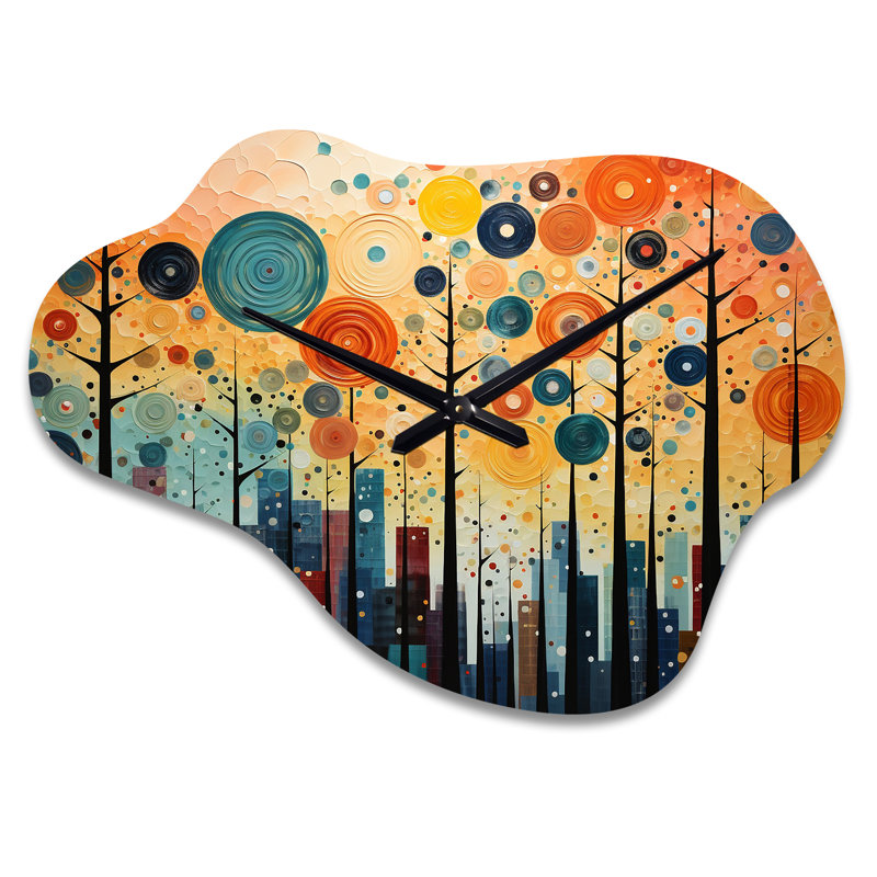 Horloge murale colorée en métal Mid Century Bold Breeziness III - Mid Century, Grand