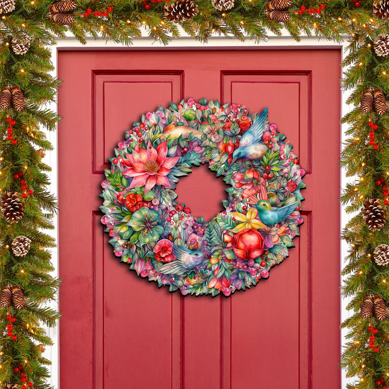 Décoration murale en bois Danbury Summer Blooms Wreath