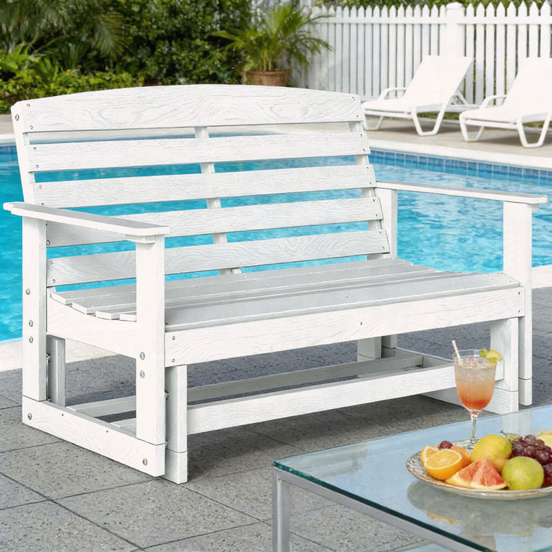 2-Person HDPE Glider Bench with Slatted Design