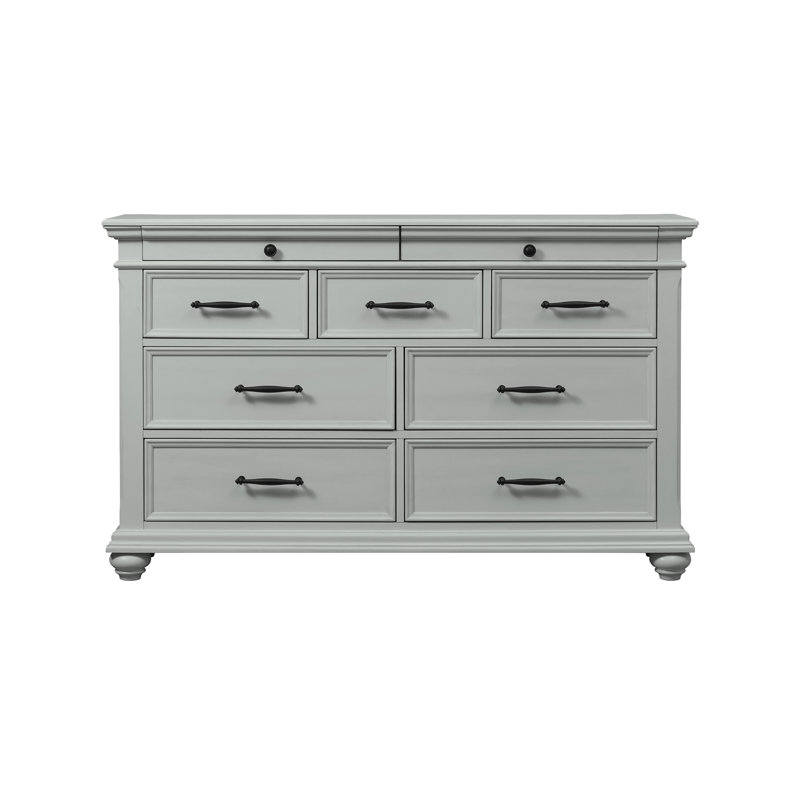 Commode 9 tiroirs Aimaan, Gris