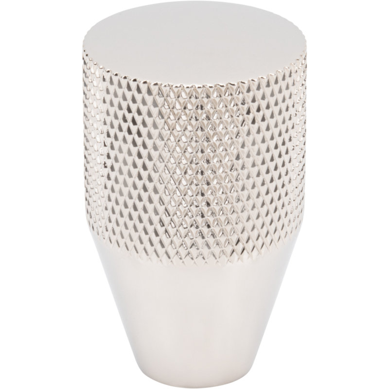 Beliza 13/16" Diameter Conical Knurled Knob, Polished Nickel