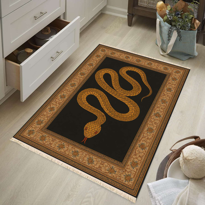 Tapis à bordure noire Golden Serpent