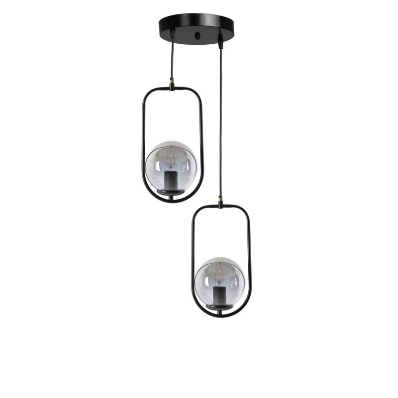 Willowood 2 - Light Cluster Pendant, Black, Smoke