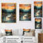 «Teal Bold Mountain II - Lakes & Rivers», reproduction sur toile-898378266-898378261