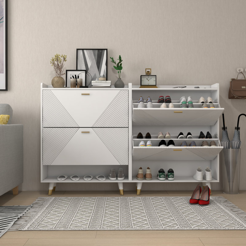 Rangement pour chaussures Enijah, Blanc