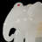 6-Piece White Jade-Look Elephant Figurines Set with Gold Patterns - Lucky Feng Shui Animal Statues Home Decor-590708677