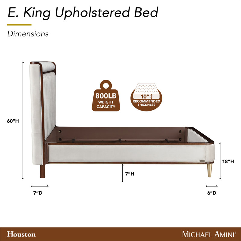 Houston Eastern King Channel Tufted Panel Bed - Walnut