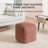 Marta 20" Warm Teak Upholstered Pouf Ottoman-117292718