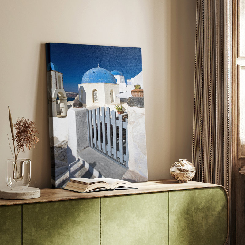 Trottoir de Santorin - galerie Cavas sur mesure, H 18 po x l 12 po
