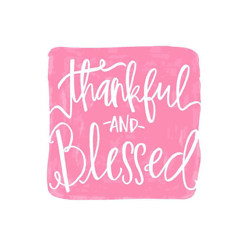 «Thankful and Blessed Watercolor», art textuel sur toile tendue, H 12 po x l 12 po