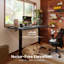 Bureau assis-debout réglable en hauteur Arnfred 160 cm (L) × 71 cm (P), 4 positions mémorisables, bureau élargi pour la maison ou le bureau à domicile, gestion des câbles, gris-906856799-918320213