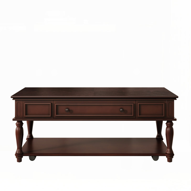 Farmhouse Coffee Table With One Drawer, Espresso