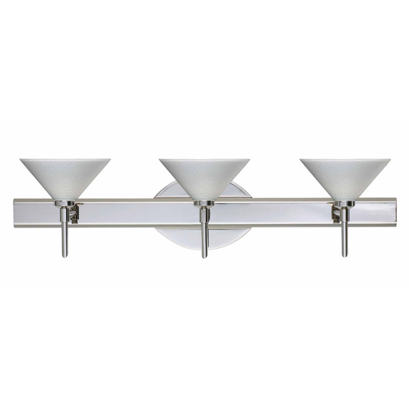 Rodrigues 3 - Light Dimmable Vanity Light, White Starpoint, Satin Nickel, LED