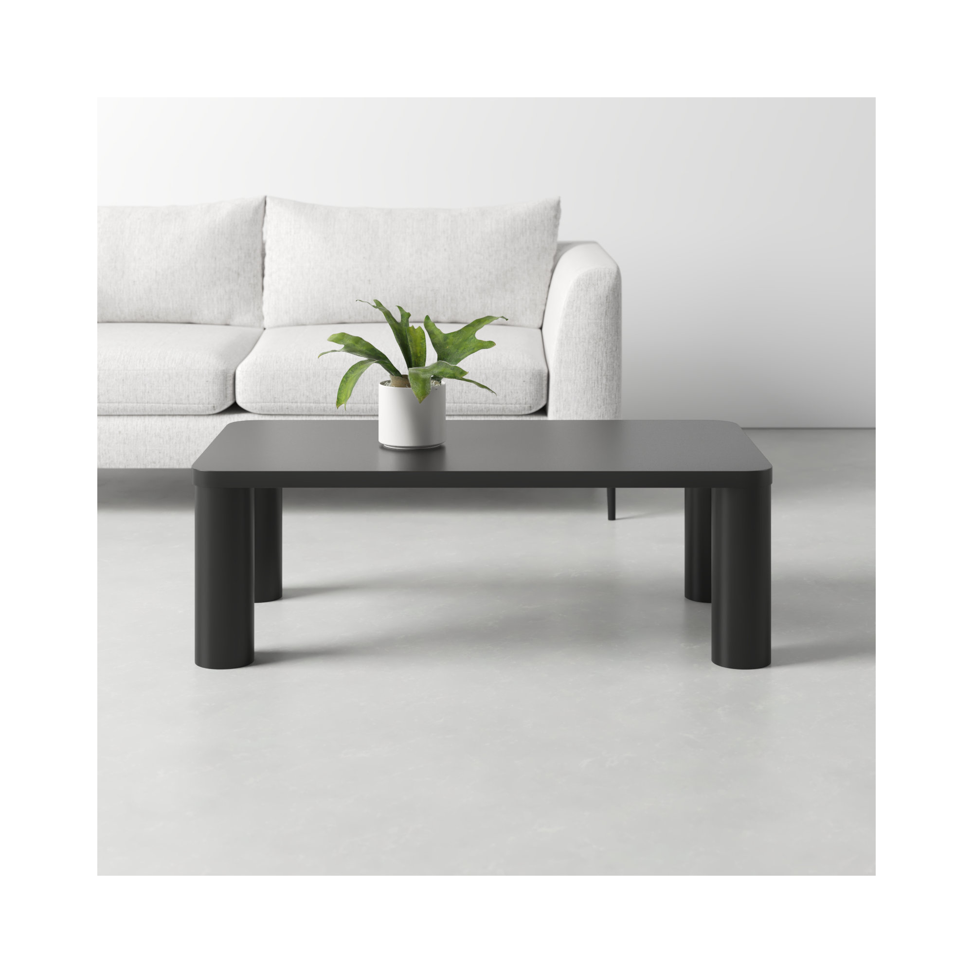 Patricio Single Coffee Table, 16.14" H x 48.03" L x 25.98" W, Black
