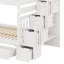 Lit superposé avec tablettes et tiroirs de rangement-369063405