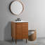 Meuble-lavabo de salle de bain à 2 tablettes à lattes épaisses l 2 po x P 18 po x H 33 po Aubert (lavabo non inclus), noyer-93805397