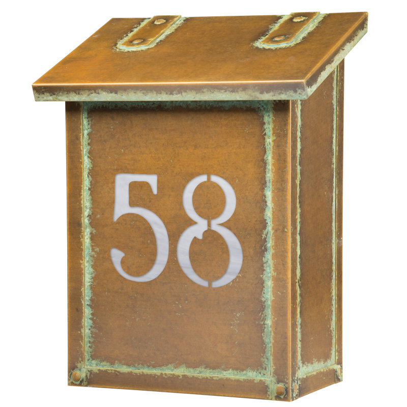 Boîte aux lettres murale classique, Vert nouveau, Blanc vaporeux, Oui