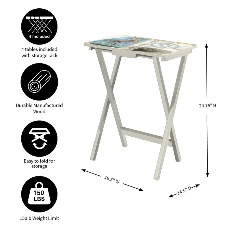 Ensemble de tables-plateaux Shore Birds