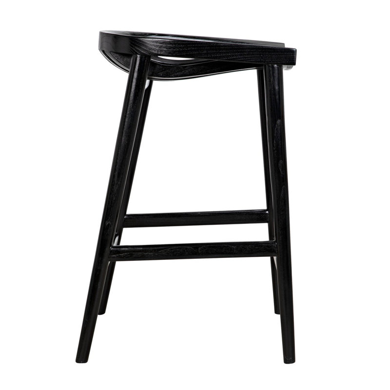 Ronald Charcoal Black 25.5'' Solid Wood Counter Stool