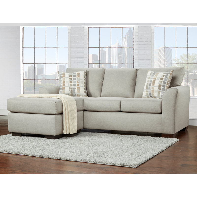 84" Wide Cotton Reversible Sofa & Chaise, Beige