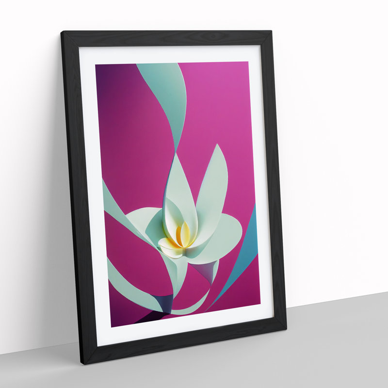 An Alluring Flower Abstract - Single Picture Frame Painting, Black, 64cm H x 46cm W x 2cm D