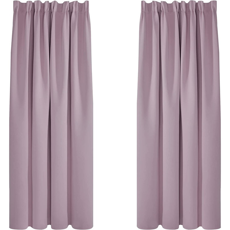 Kokichi Blackout Curtain Pair, 132cm Width x 160cm Drop D cm, Light Grey