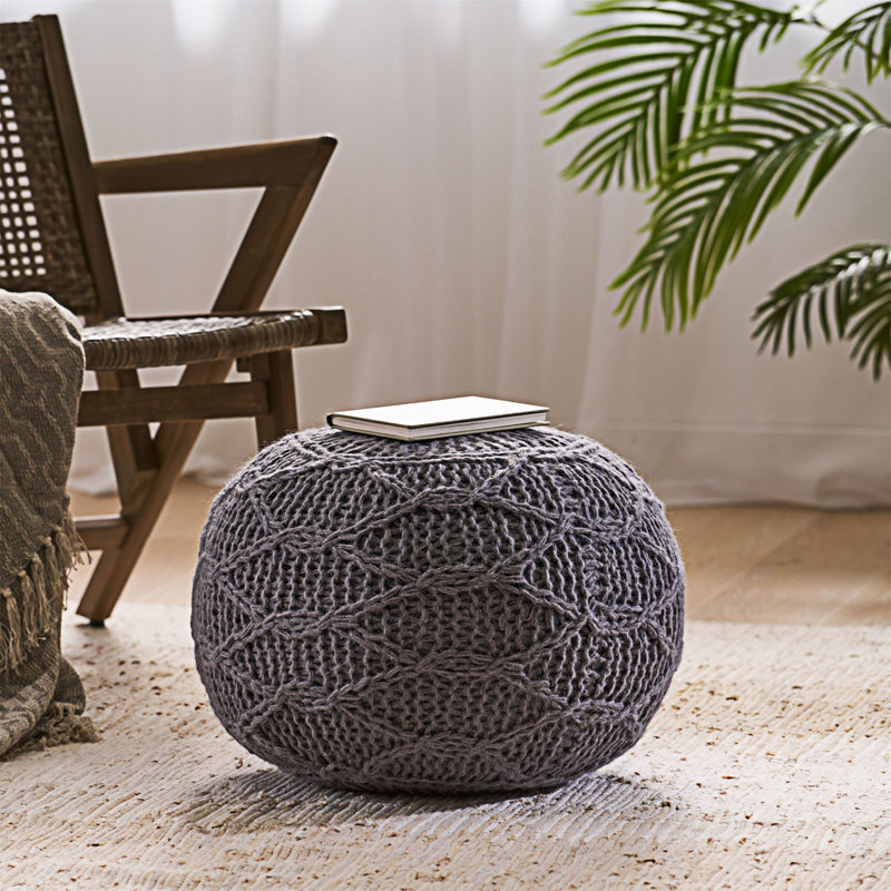 Malibu pouf, Laine anthracite