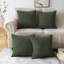 Housses de coussin décoratives carrées en velours côtelé vert avec insertions-113417196