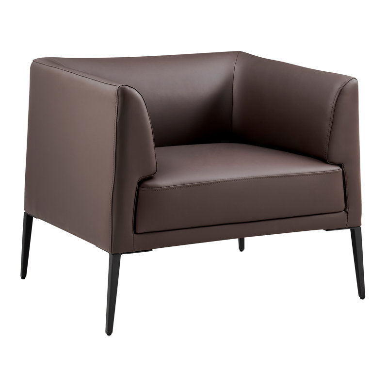 Manjola Faux Leather Accent Chair, Brown