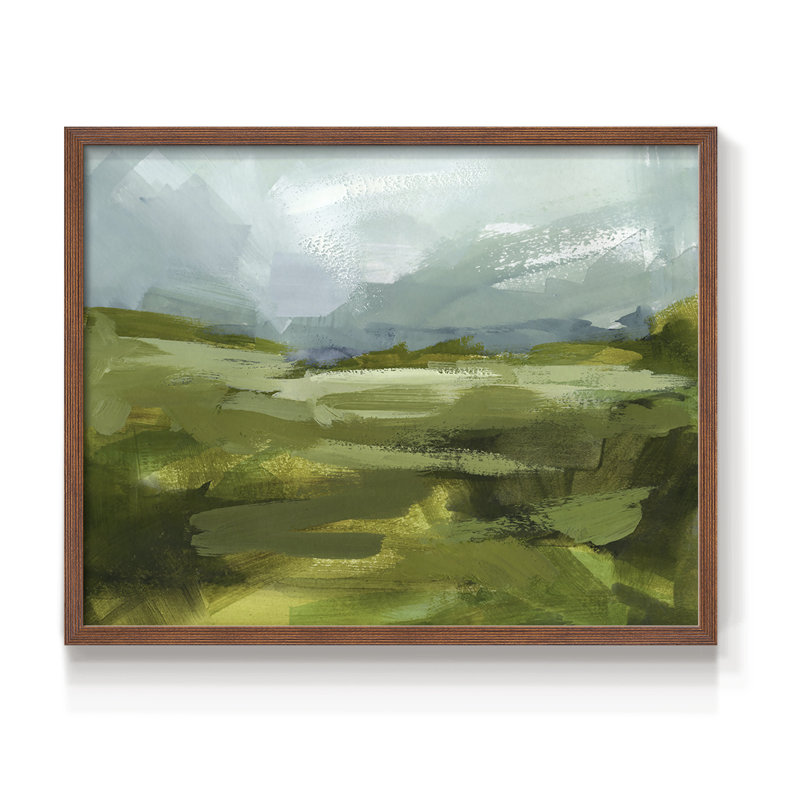 Emerald View II - Reproduction encadrée - Restickable, H 22 po x l 28 po, Noyer
