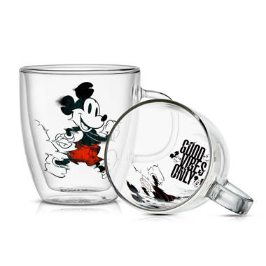 Silver Buffalo Disney Classic Mickey and Minnie Mouse Kiss Dots Pint Glass,  16 Ounces