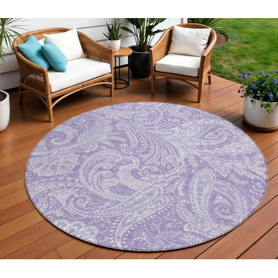Tapis rond lavable pourpre 8 po
