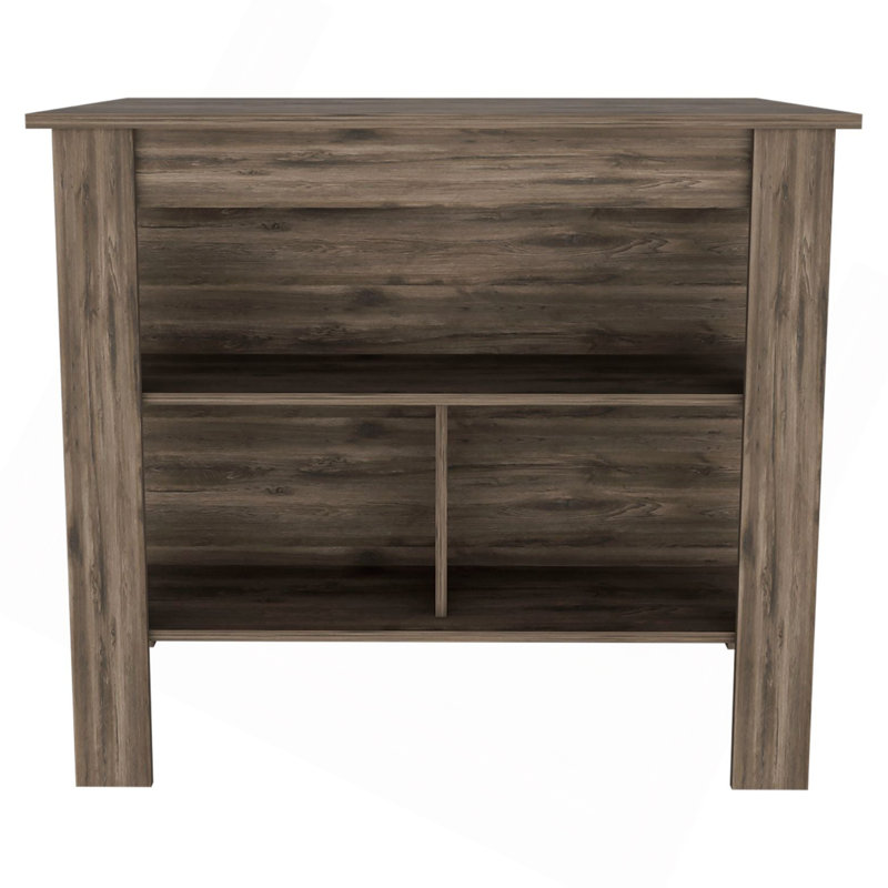 Delos Kitchen Island, Four Legs, Three Shelves